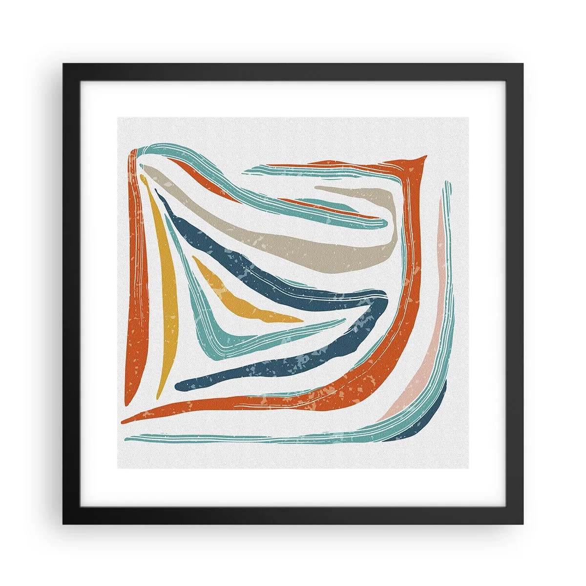 Poster în ramă neagră - Abstracție prietenoasă și zâmbitoare - 40x40 cm