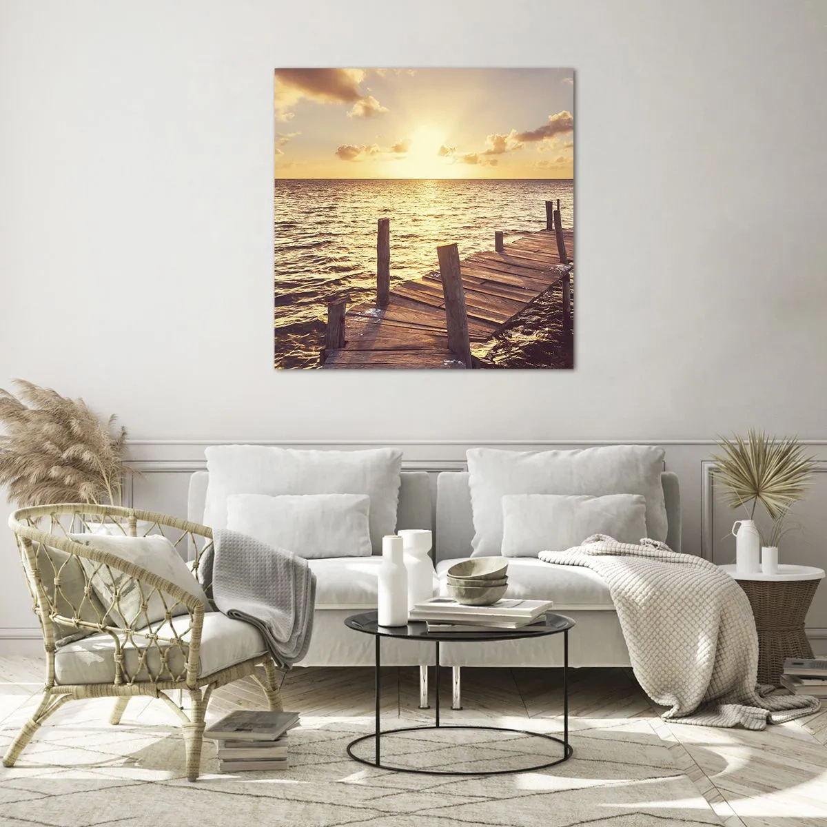 Tablou pe sticlă - Tărâmul de aur al blândeții - 60x60 cm