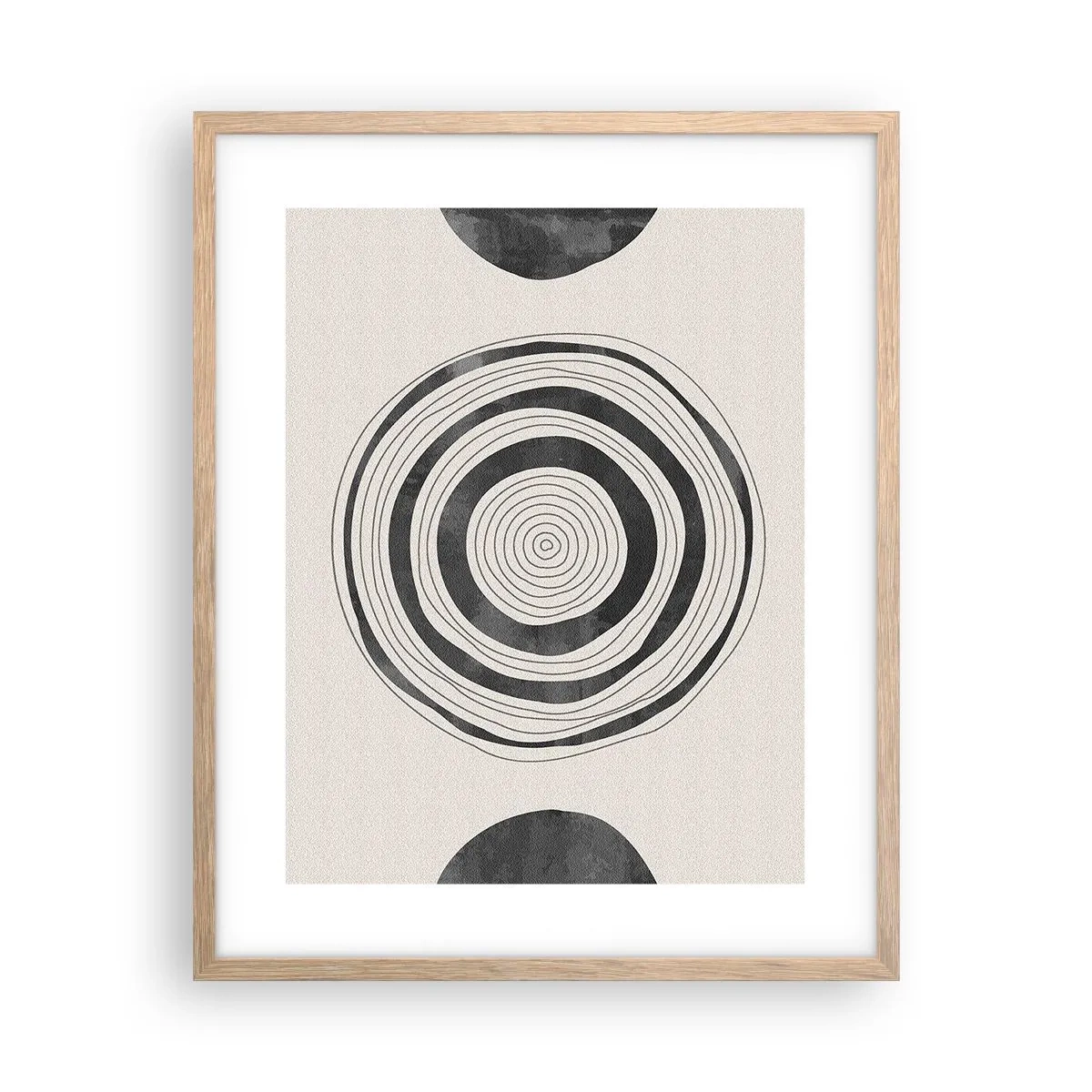 Poster în ramă de stejar deschis - Centrul cel mai important - 40x50 cm