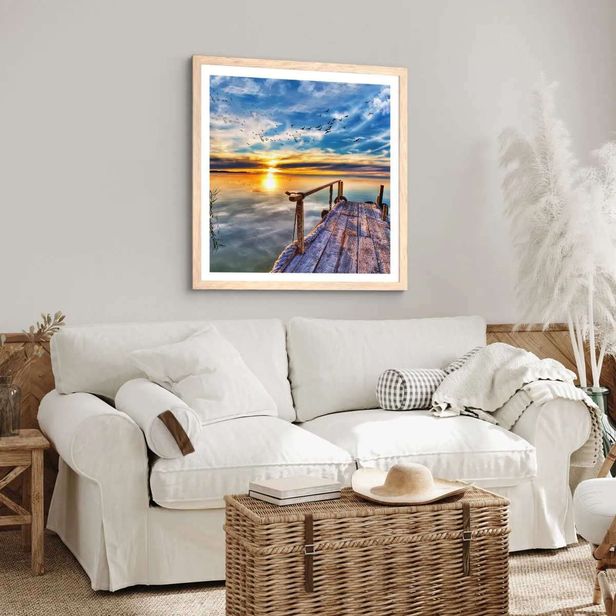 Poster în ramă de stejar deschis - Vântul se odihnește - 30x30 cm