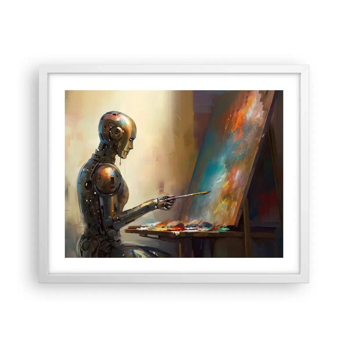 Poster în ramă albă - Arta viitorului - 50x40 cm