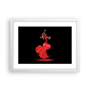 Poster în ramă albă - Spiritul înflăcărat al flamenco-ului - 40x30 cm