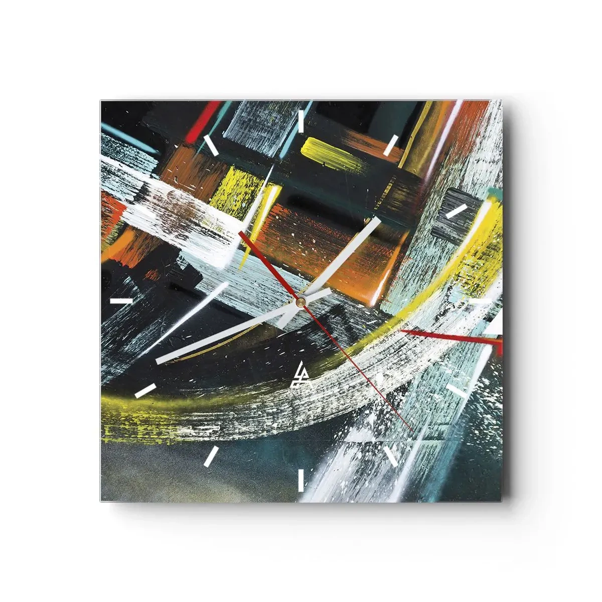 Ceas de perete - Ceas pe sticlă - Energia în mișcare - 30x30 cm