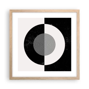 Poster în ramă de stejar deschis - Armonie în alb și negru - 40x40 cm