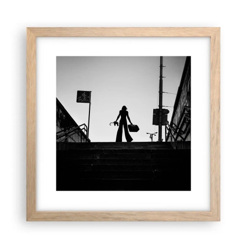 Poster în ramă de stejar deschis - Rătăcire urbană - 30x30 cm