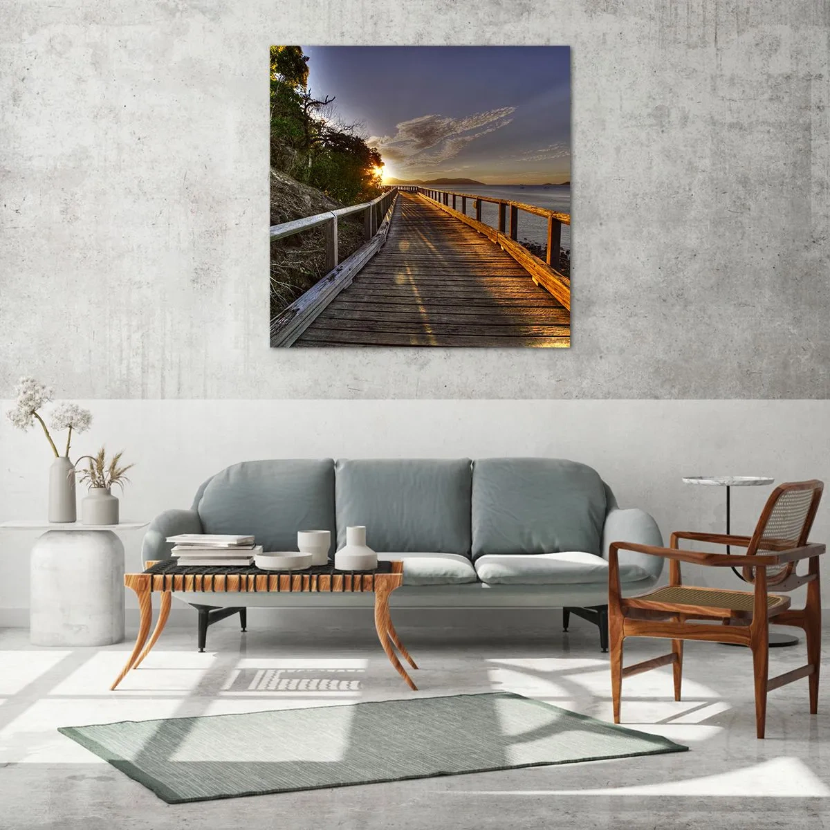 Tablou pe sticlă - Să mergem spre soare - 70x70 cm