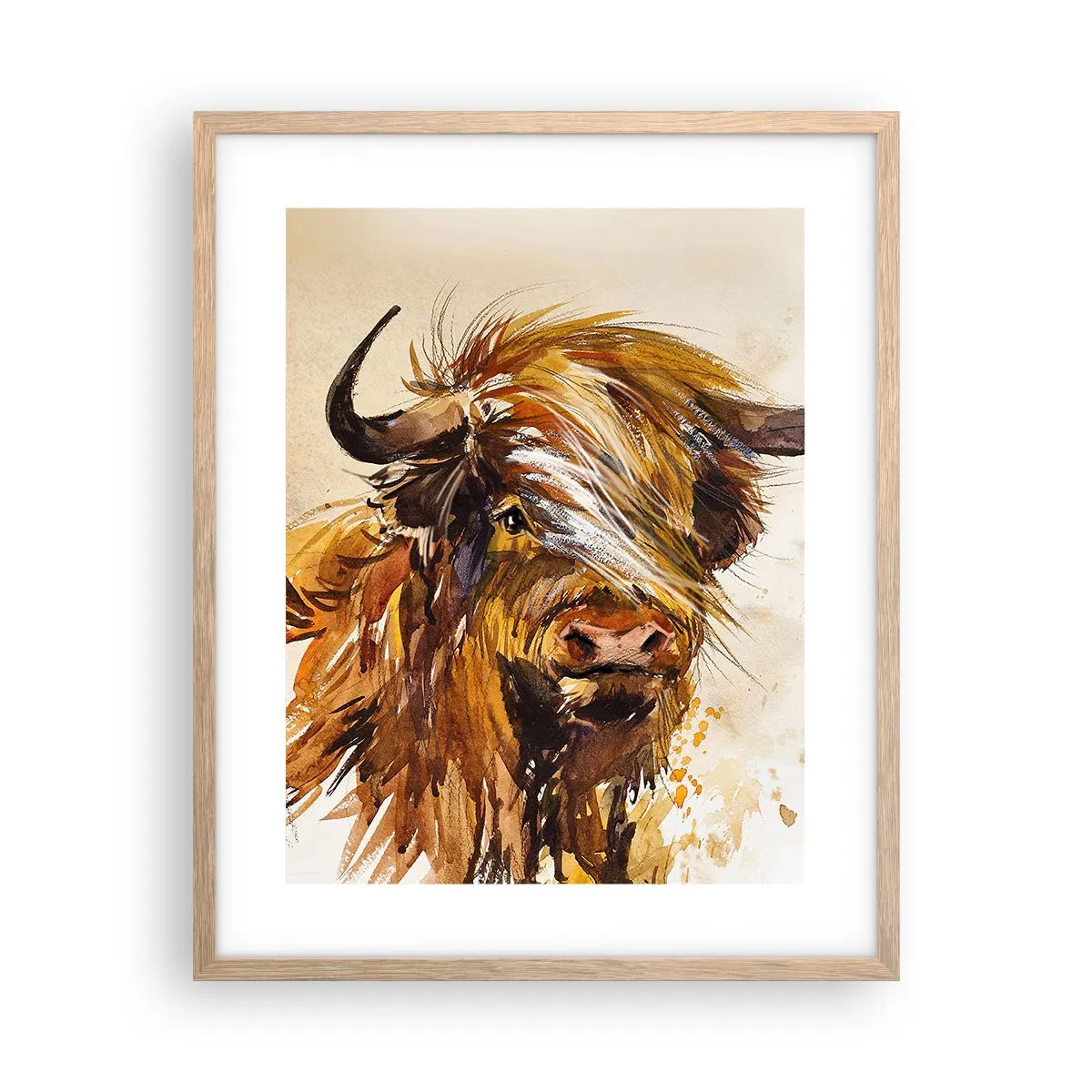 Poster în ramă de stejar deschis - Mândria vânătorului - 40x50 cm