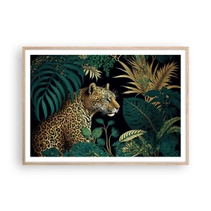 Poster în ramă de stejar deschis - Domnitorul junglei - 100x70 cm