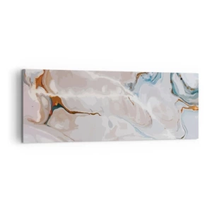 Tablou pe pânză - Meandre albastre sub alb - 140x50 cm
