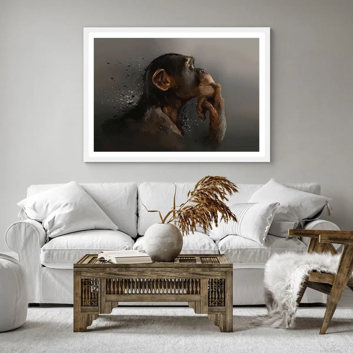 Poster în ramă albă - Cu siguranță, gânditorul - 70x50 cm