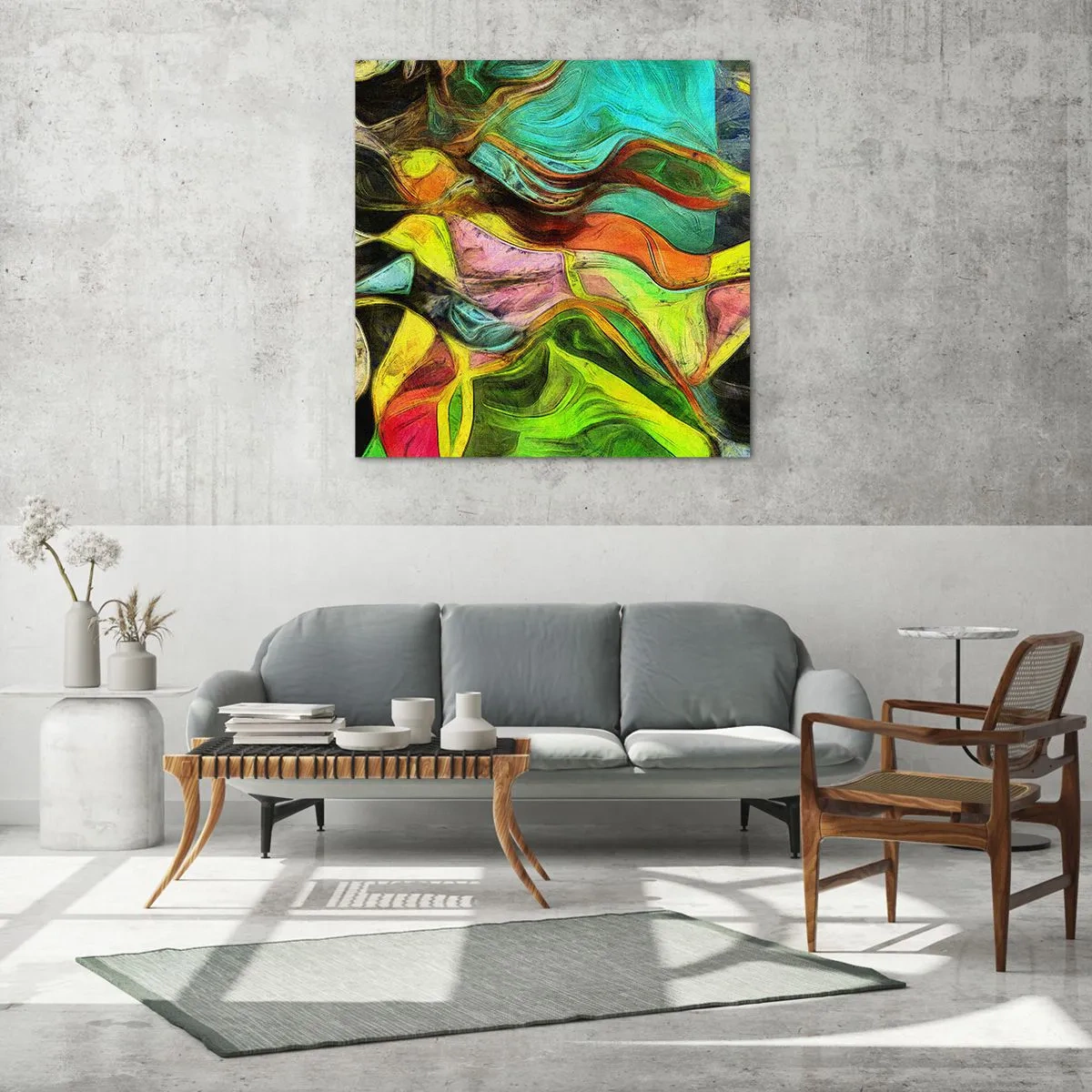 Tablou pe sticlă - Mișcarea este viață - 70x70 cm