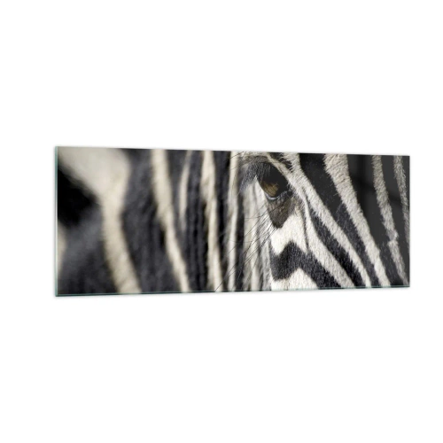 Tablou pe sticlă - Portret cu dungi - 140x50 cm