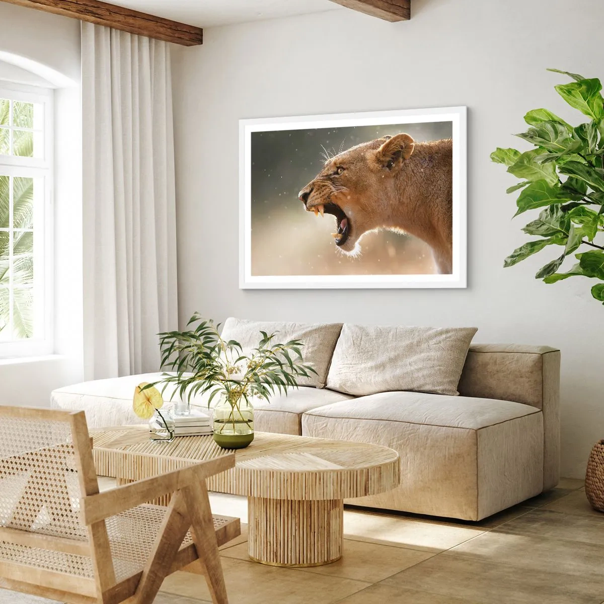 Poster în ramă albă - Încearcă să nu asculți - 91x61 cm
