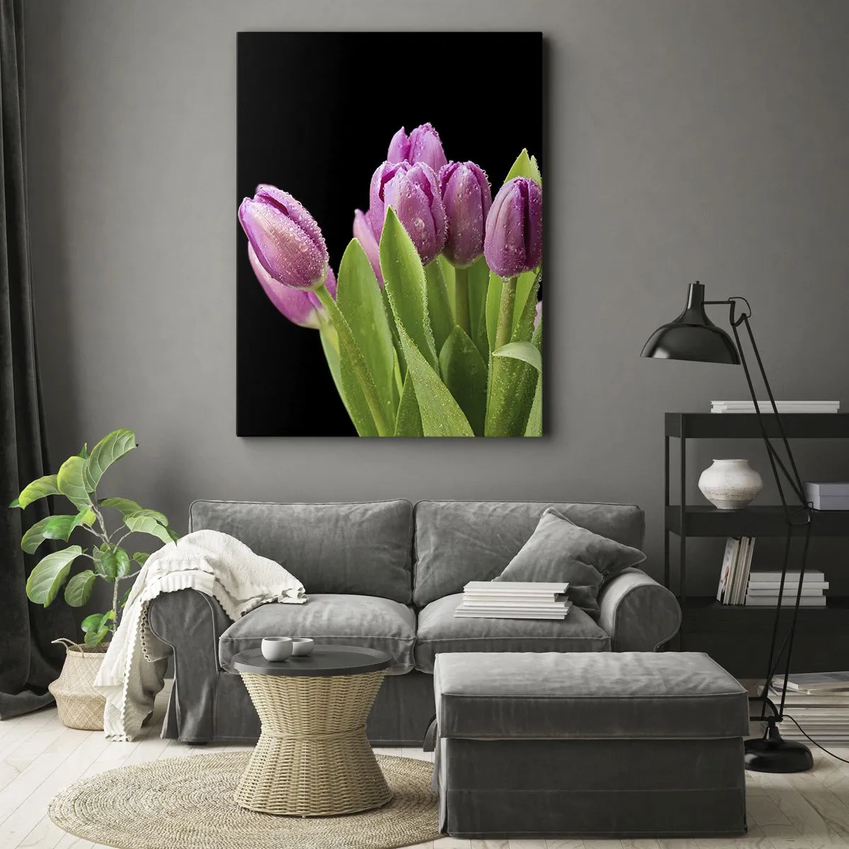 Tablou pe pânză - Bucurie de liliac de primăvară - 45x80 cm