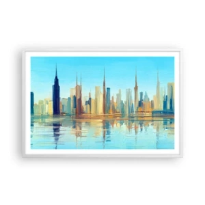 Poster în ramă albă - Metropola însorită - 91x61 cm