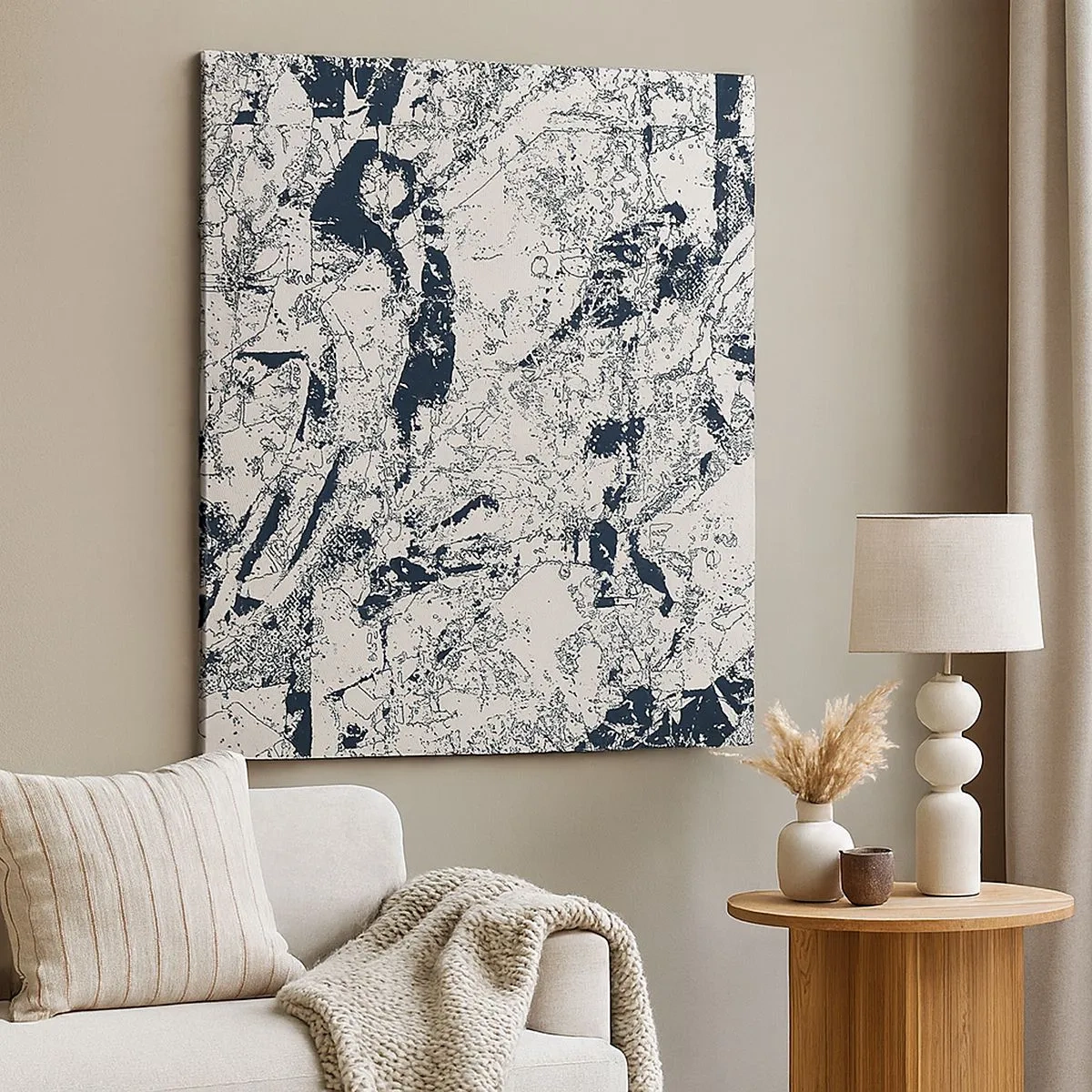 Tablou pe pânză - Întrepătrunderea contrariilor - 30x30 cm