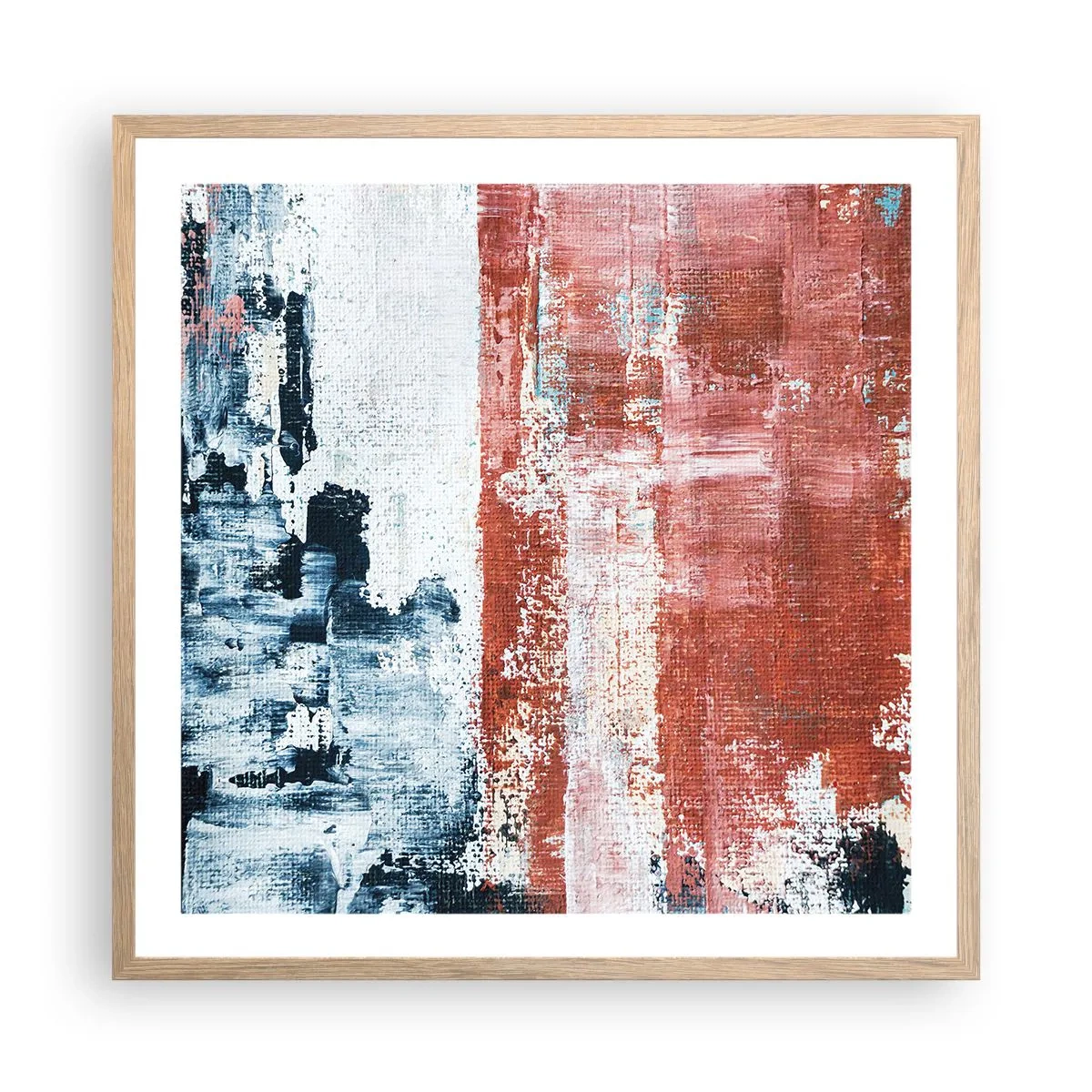 Poster în ramă de stejar deschis - Jumi-juma abstract - 60x60 cm