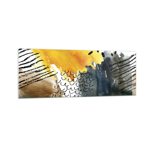 Tablou pe sticlă - O întâlnire a elementelor - 140x50 cm