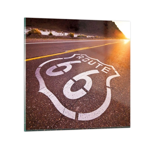 Tablou pe sticlă - Celebrul Route 66 - 60x60 cm