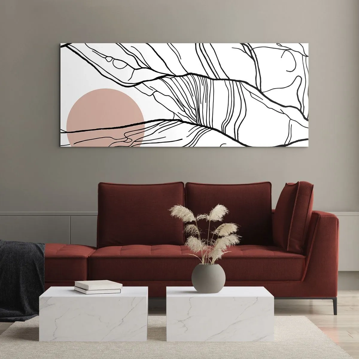 Tablou pe sticlă - Într-o rețea de crengi - 100x40 cm