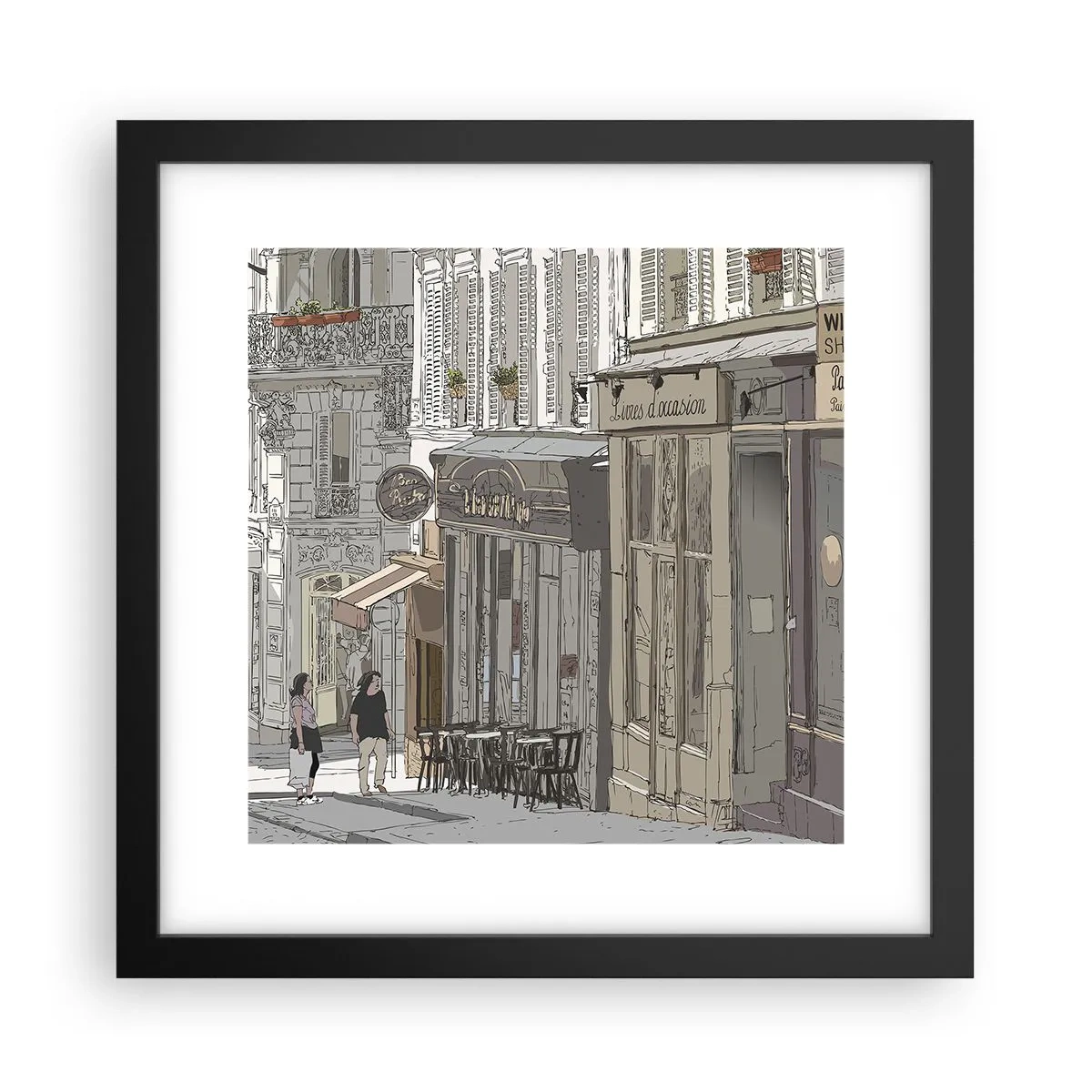 Poster în ramă neagră - Bucurii urbane - 30x30 cm