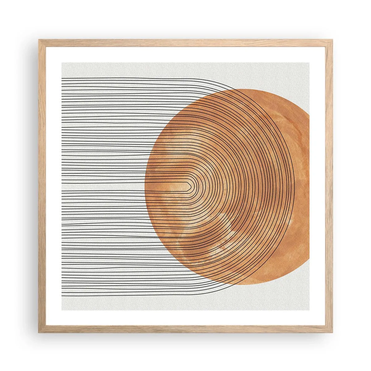 Poster în ramă de stejar deschis - Compoziția solară - 60x60 cm