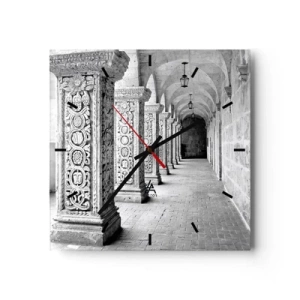 Ceas de perete - Ceas pe sticlă - Și încotro…? - 40x40 cm