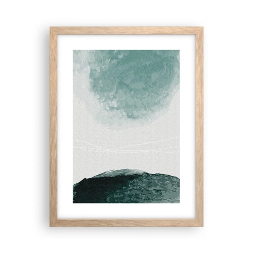 Poster în ramă de stejar deschis - Întâlnire cu ceața - 30x40 cm