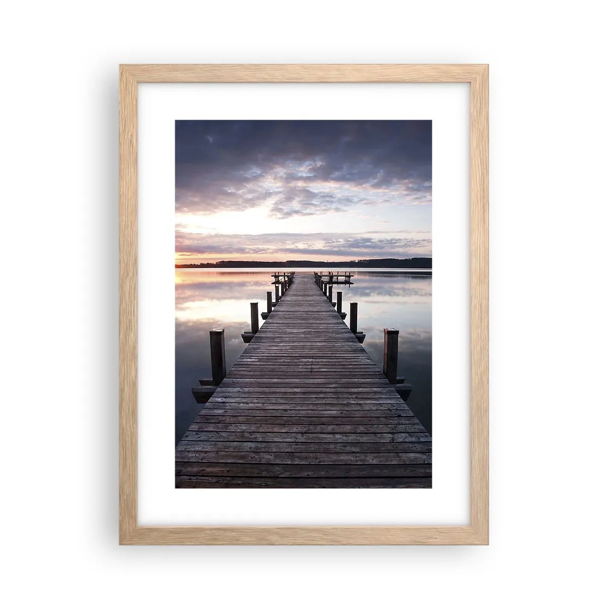 Poster în ramă de stejar deschis - Granița tăcută dintre zi și noapte - 30x40 cm