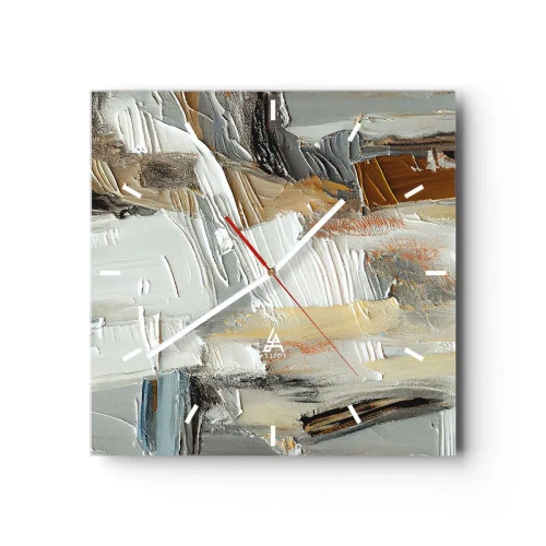 Ceas de perete - Ceas pe sticlă - Stratificare colorată - 30x30 cm