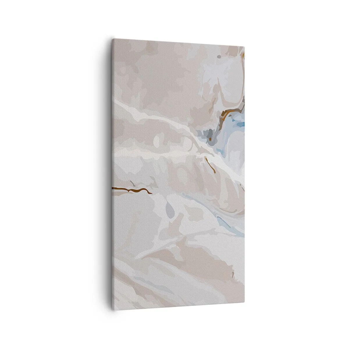 Tablou pe pânză - Meandre albastre sub alb - 55x100 cm