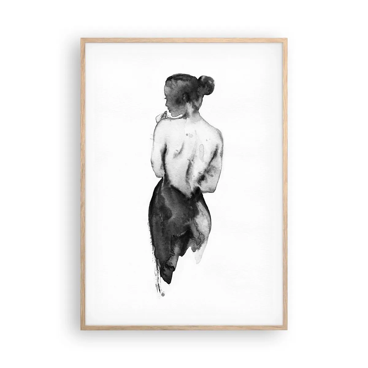 Poster în ramă de stejar deschis - Cu ea lumea dispare - 70x100 cm