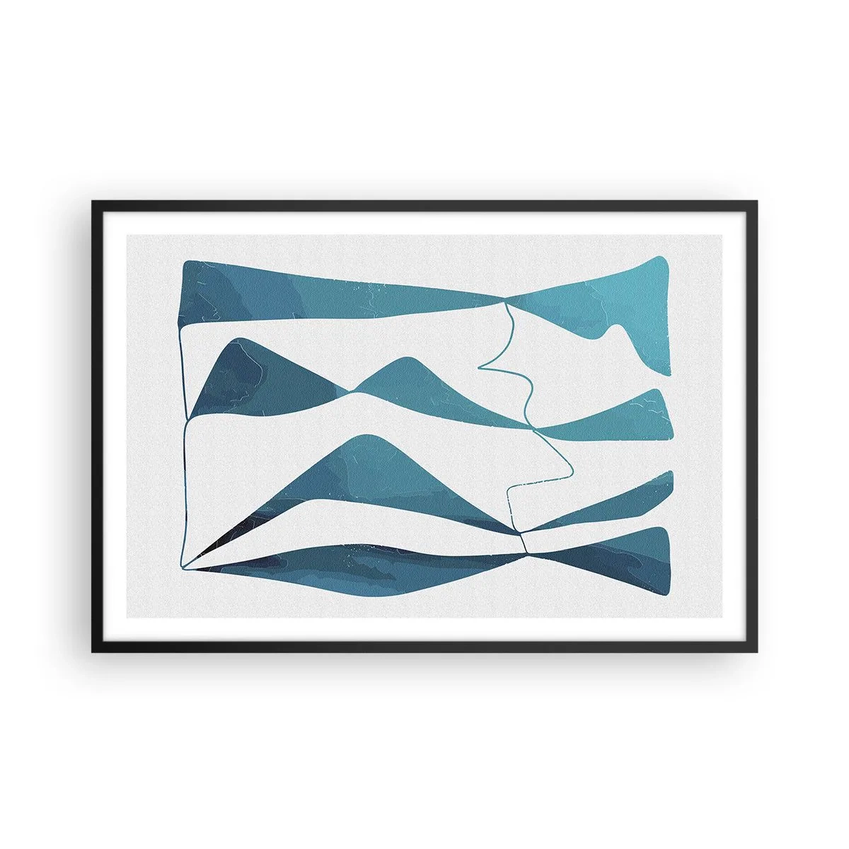 Poster în ramă neagră - Abstracție: relație turcoaz - 91x61 cm