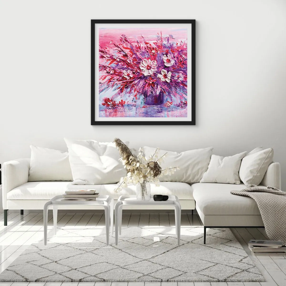 Poster în ramă neagră - Inocență și pasiune - 40x40 cm