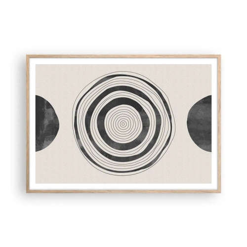 Poster în ramă de stejar deschis - Centrul cel mai important - 100x70 cm