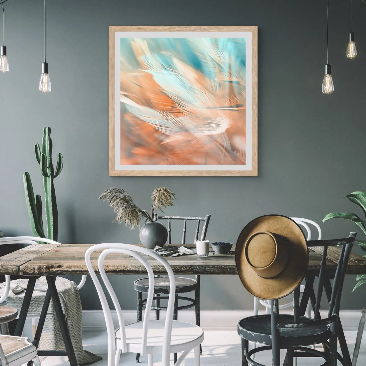 Poster în ramă de stejar deschis - În țara blândeții - 50x50 cm