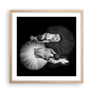 Poster în ramă de stejar deschis - Yin și yang - echilibrul perfect - 50x50 cm