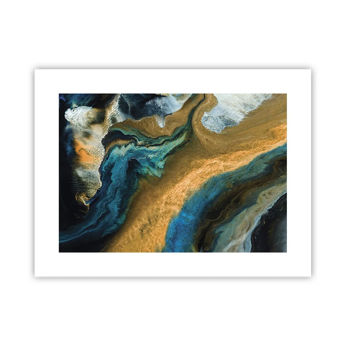 Poster - Albastru - galben - influență reciprocă - 40x30 cm