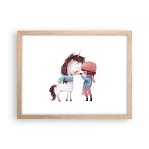 Poster în ramă de stejar deschis - O poveste de iarnă - 40x30 cm