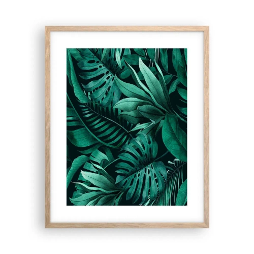 Poster în ramă de stejar deschis - Profunzimea verdelui tropical - 40x50 cm