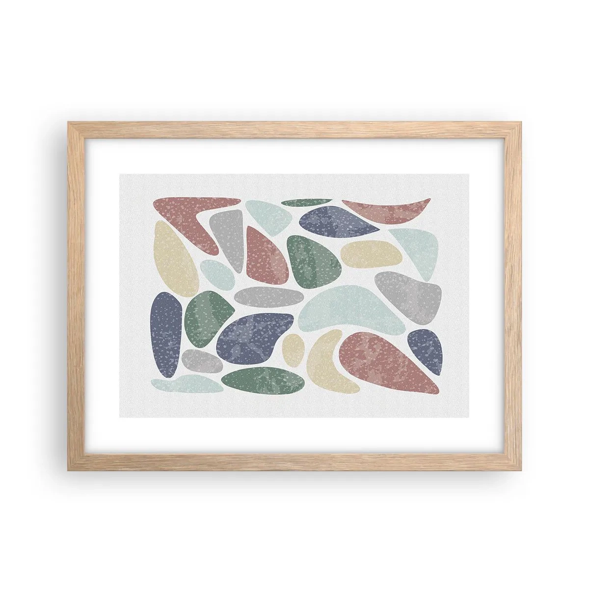 Poster în ramă de stejar deschis - Un mozaic de culori pudrate - 40x30 cm