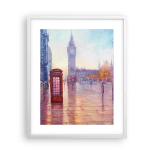 Poster în ramă albă - O zi de toamnă londoneză - 40x50 cm