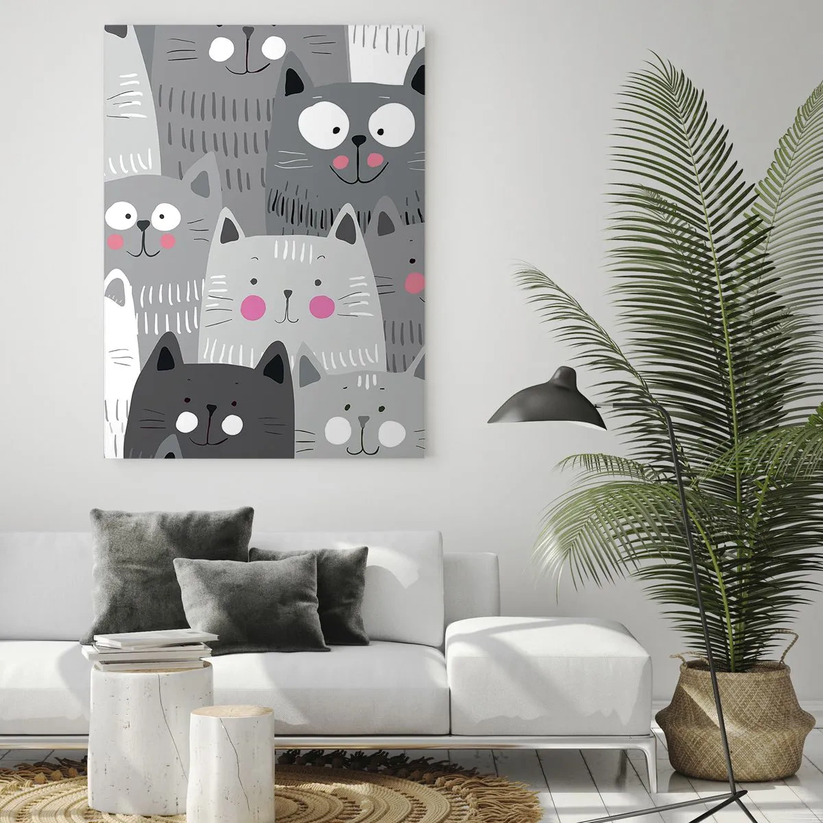 Tablou pe sticlă - Lumea felină - 70x100 cm