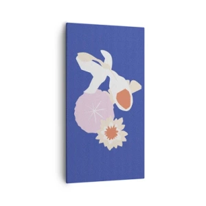 Tablou pe pânză - Compoziție de flori și muguri - 55x100 cm