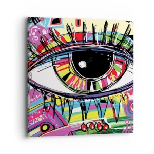Tablou pe pânză - Un ochi colorat - un suflet colorat - 40x40 cm