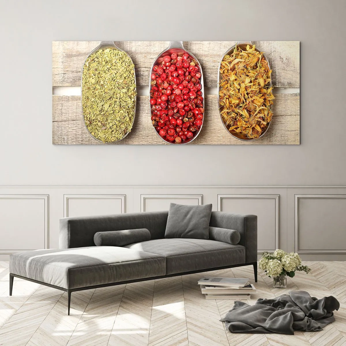 Tablou pe sticlă - Magia bucătăriei - 90x30 cm