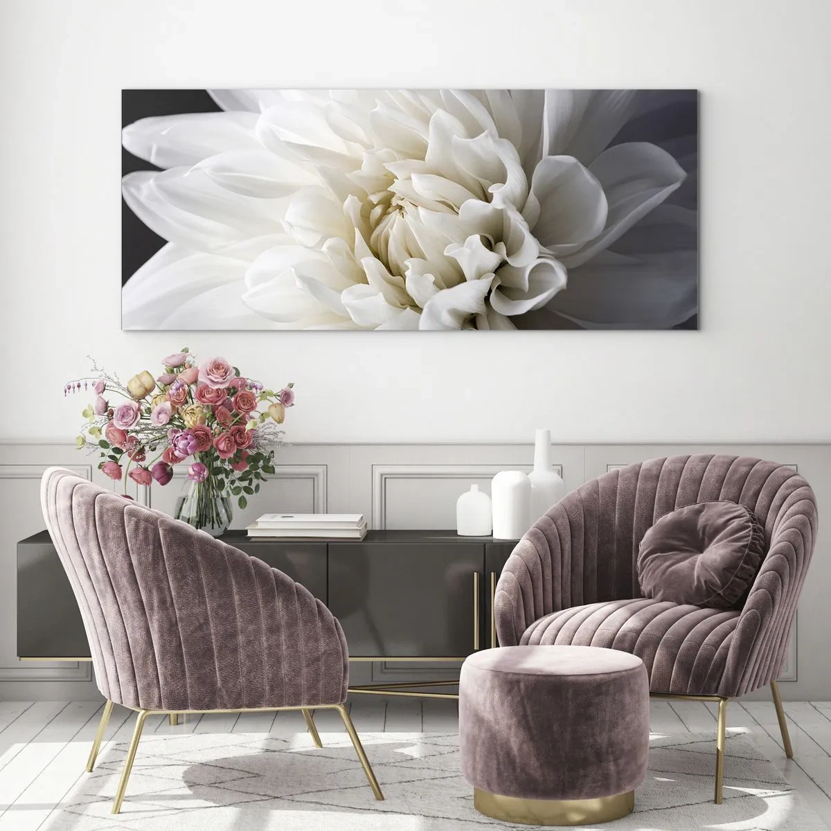Tablou pe sticlă - Dimineața miresei - 100x40 cm