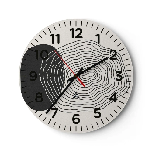 Ceas de perete - Ceas pe sticlă - Persistență și vibrațiile - 40x40 cm