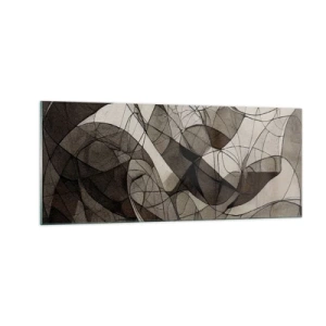 Tablou pe sticlă - Circulația culorilor pământului - 100x40 cm