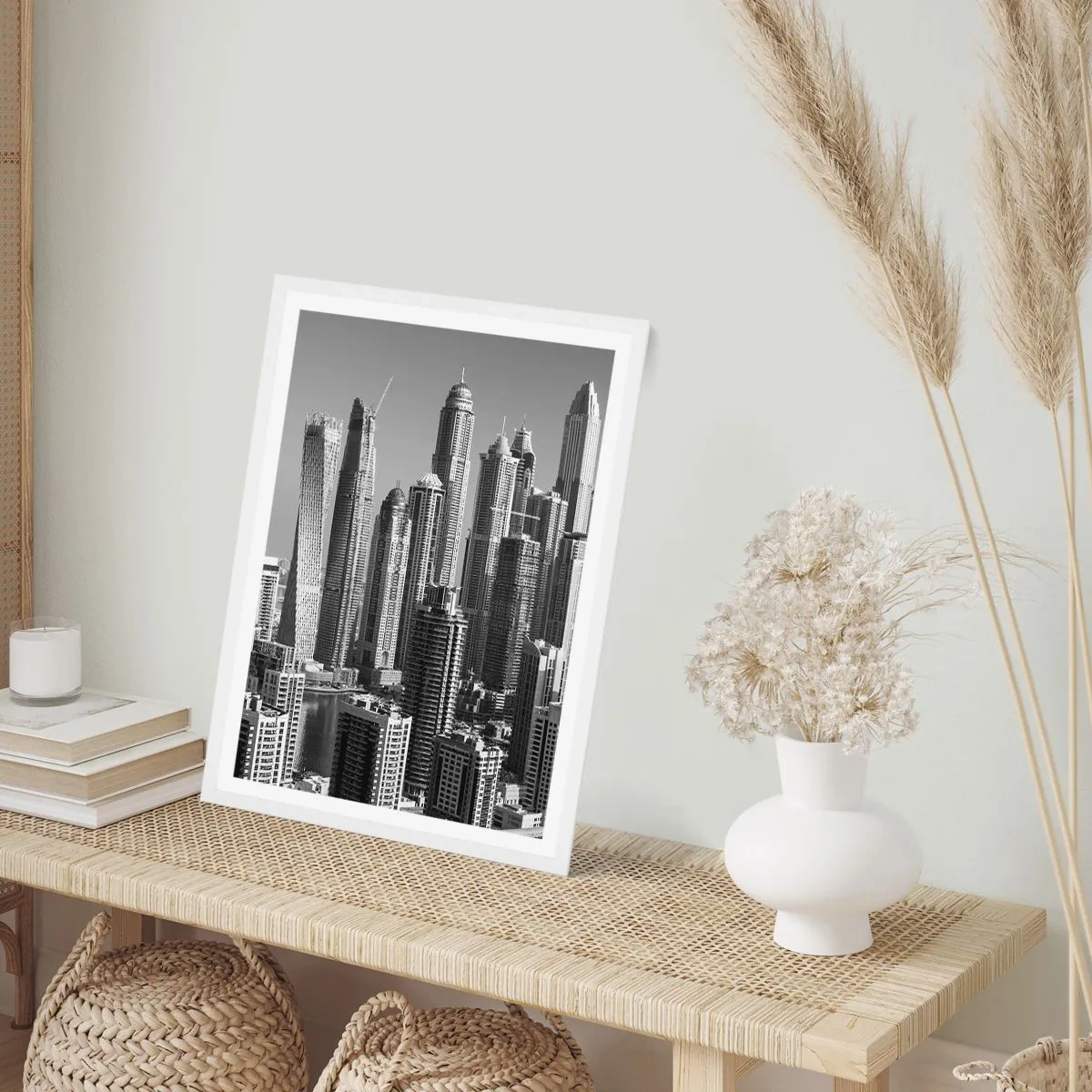 Poster în ramă albă - Orașul de deasupra deșertului - 30x40 cm